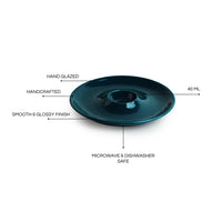 Teal Forest' Chip-N-Dip Serving Platter In Ceramic (40 ml, Hand Glazed, Microwave Safe)