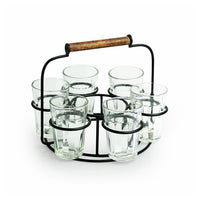 Rail Express' Chai/Tea Glasses With Iron Holder (6 Glasses)