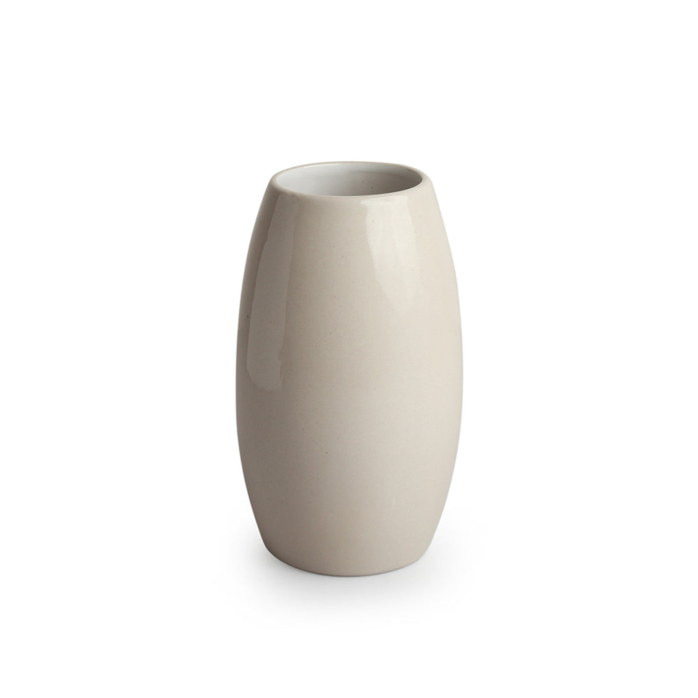 Barrel Modern' Decorative Ceramic Vase (Handglazed Studio Pottery, 8.3 Inches)