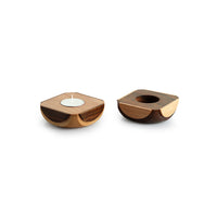 'Jugnu Chakori' Wooden Tea Light Holder (Set of 2)