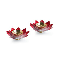 'Jugnu Lotus' Iron Tea Light Holder (Set of 2)