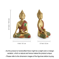 'Divine Brass Buddha' Showpiece Idol (Hand-Etched, 0.9 Kg)