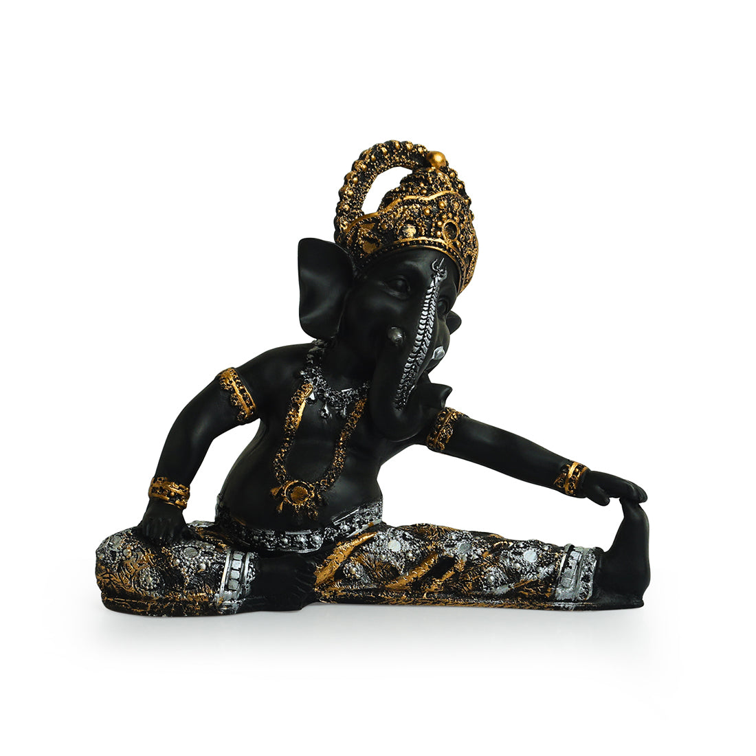 Yoga Ganesha' Idol Decorative Showpiece Figurine (Resin, Handcrafted, 9.1 Inches)