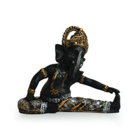 Yoga Ganesha' Idol Decorative Showpiece Figurine (Resin, Handcrafted, 9.1 Inches)