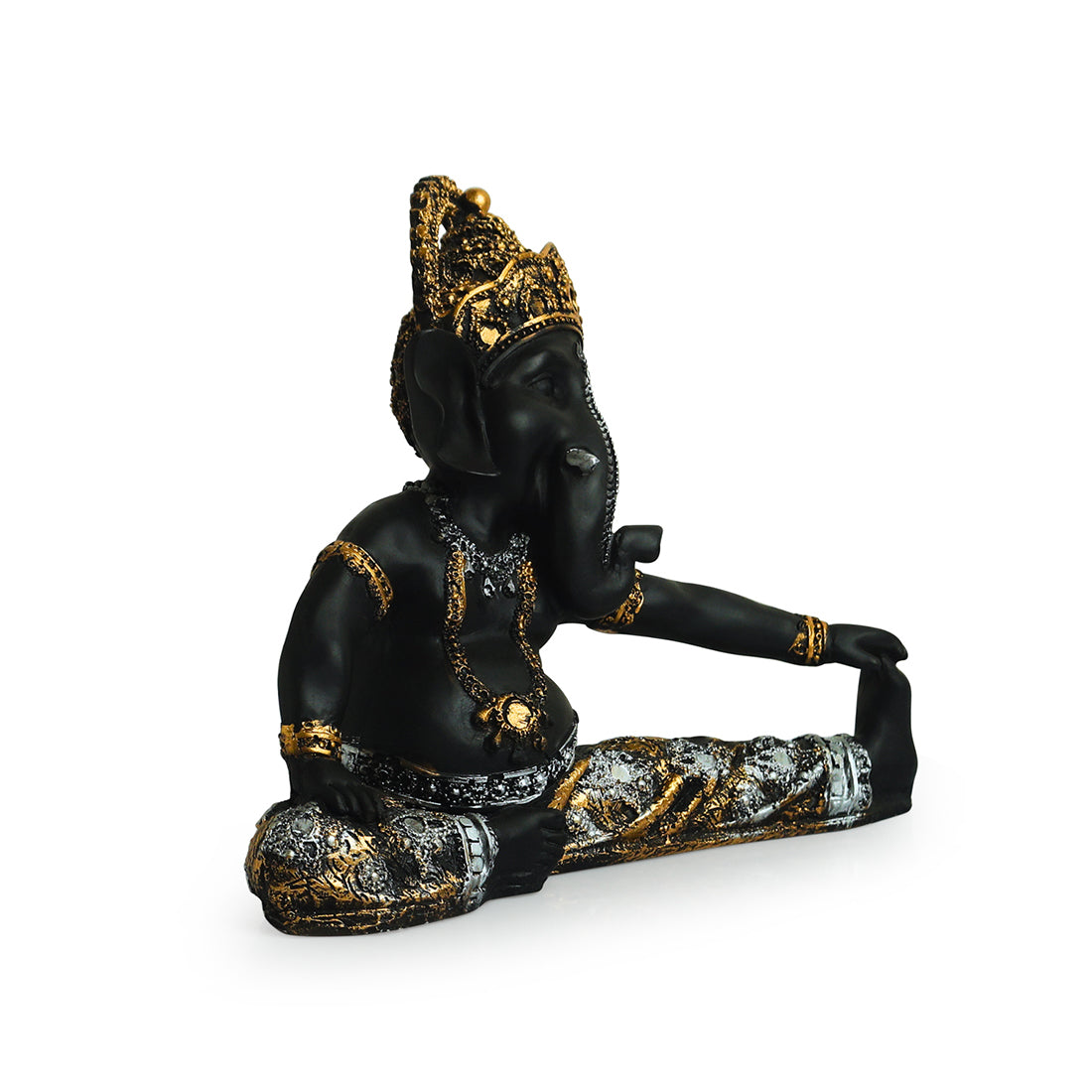 Yoga Ganesha' Idol Decorative Showpiece Figurine (Resin, Handcrafted, 9.1 Inches)