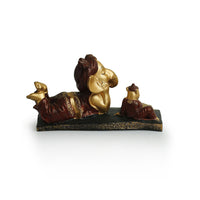 Reading Ganesha' Idol Decorative Showpiece Figurine (Resin, Handcrafted, 7.7 Inches)