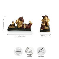 Reading Ganesha' Idol Decorative Showpiece Figurine (Resin, Handcrafted, 7.7 Inches)