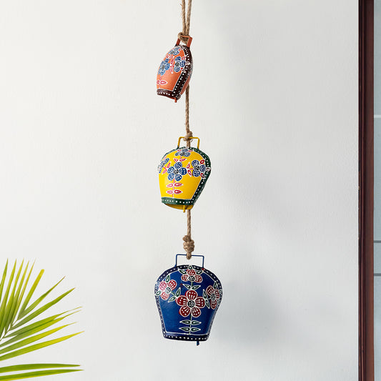 'Christmas Bells' Kutch Decorative Hanging Wind Chime (Iron, Multicolour)