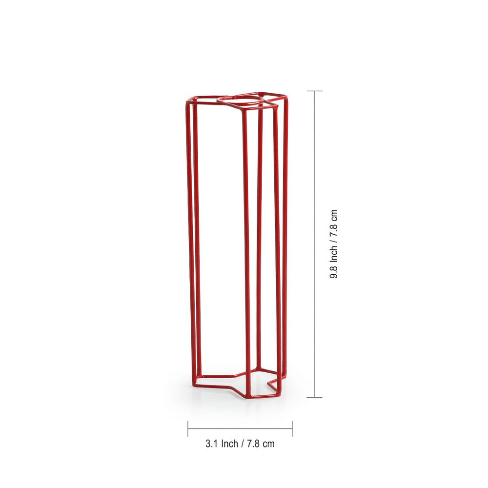 'Modern Glass Garden' Test Tube Table Planter/Vase (10 Inch, Red)