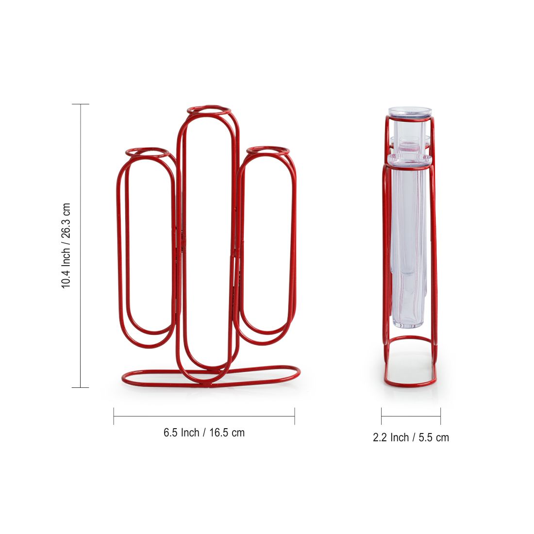 'Modern Glass Garden' Test Tube Table Planter/Vases (10 Inch, Red)