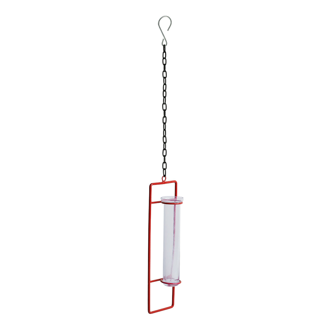 'Modern Glass Garden' Test Tube Hanging Planter/Vase (10 Inch, Red)