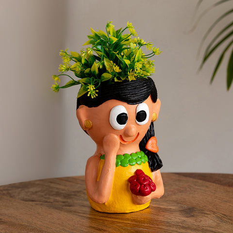 Shy Maiden Terracotta Table Planter Flower Pot