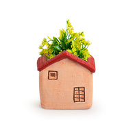 Homely Cottage' Handmade & Hand-Painted Terracotta Table Planter Flower Pot (5.7 Inch, Peach)