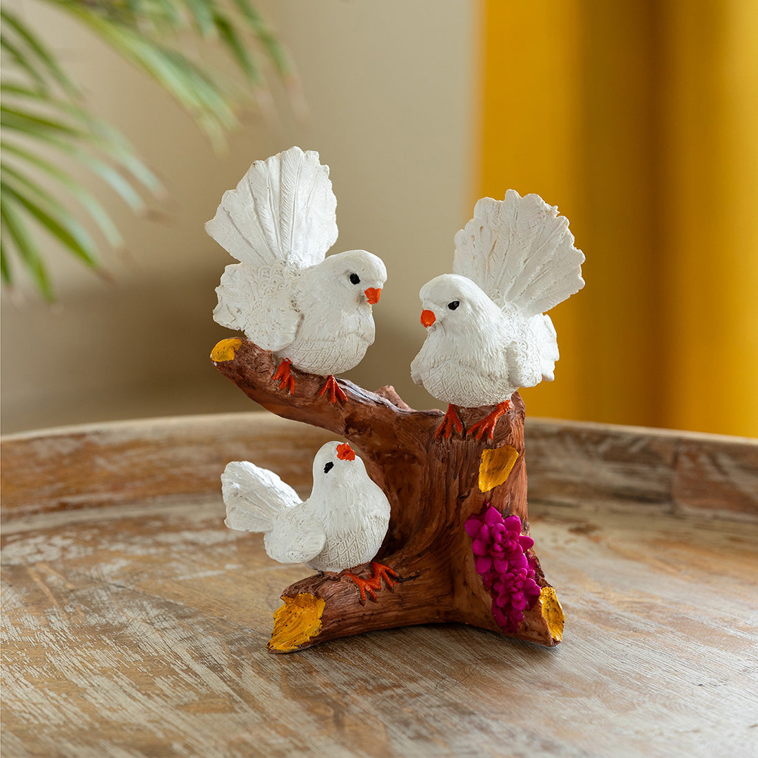 Chatting Birds' Modern Decorative Showpiece Statue (Resin, Handcrafted, 8.1 Inches)