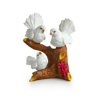 Chatting Birds' Modern Decorative Showpiece Statue (Resin, Handcrafted, 8.1 Inches)