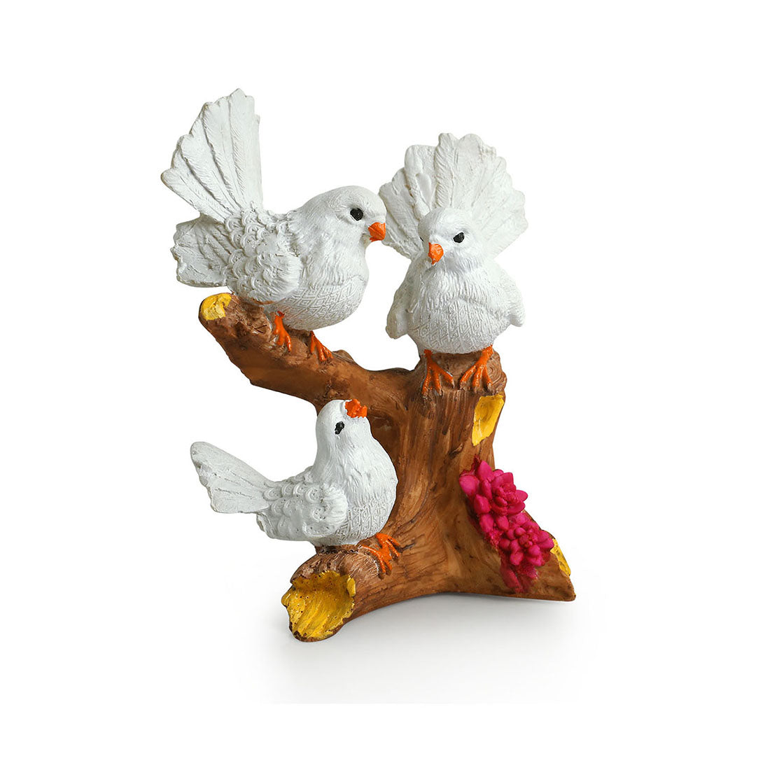 Chatting Birds' Modern Decorative Showpiece Statue (Resin, Handcrafted, 8.1 Inches)