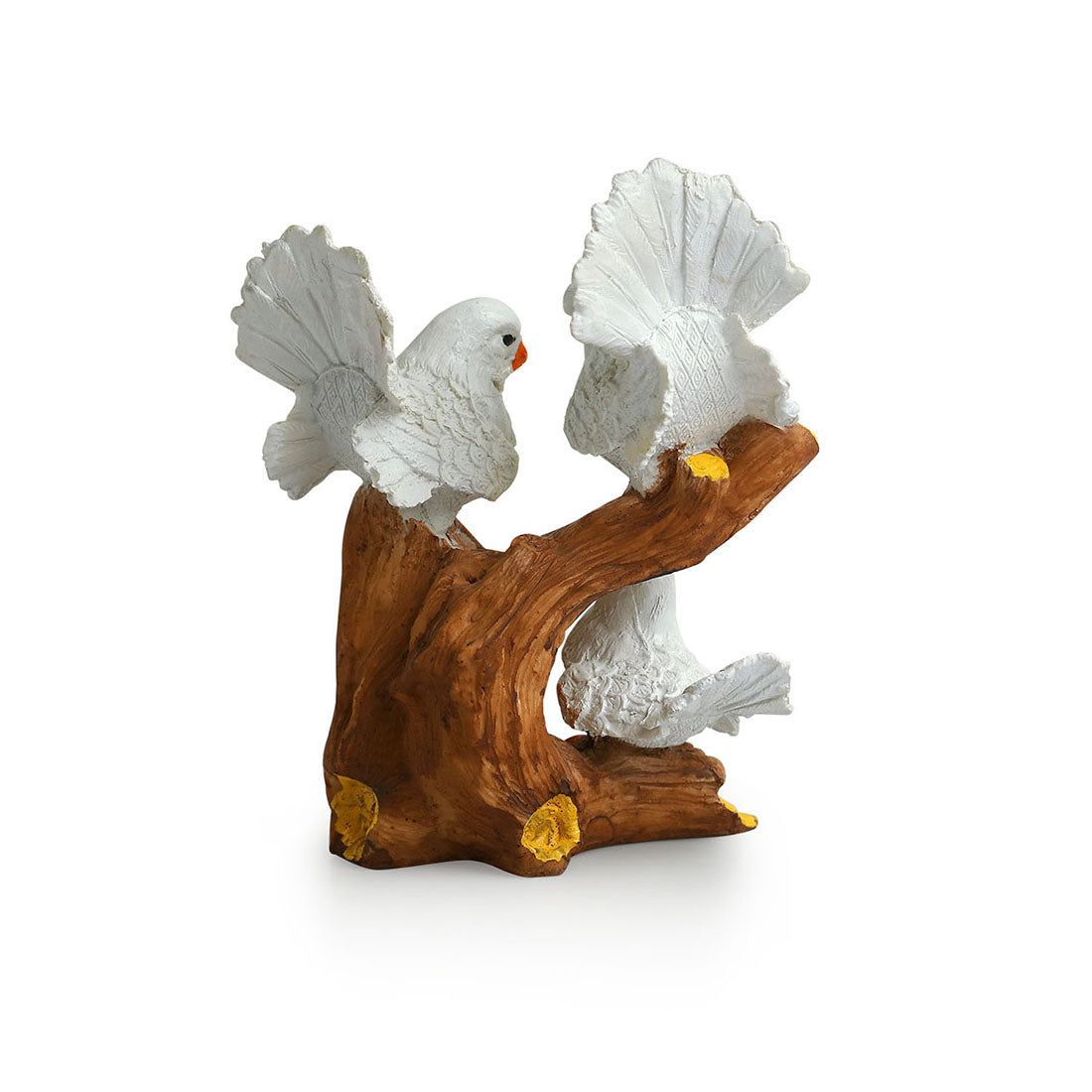 Chatting Birds' Modern Decorative Showpiece Statue (Resin, Handcrafted, 8.1 Inches)