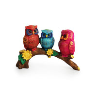 Owl Buddies' Modern Decorative Showpiece Statue (Resin, Handcrafted, 8.5 Inches)