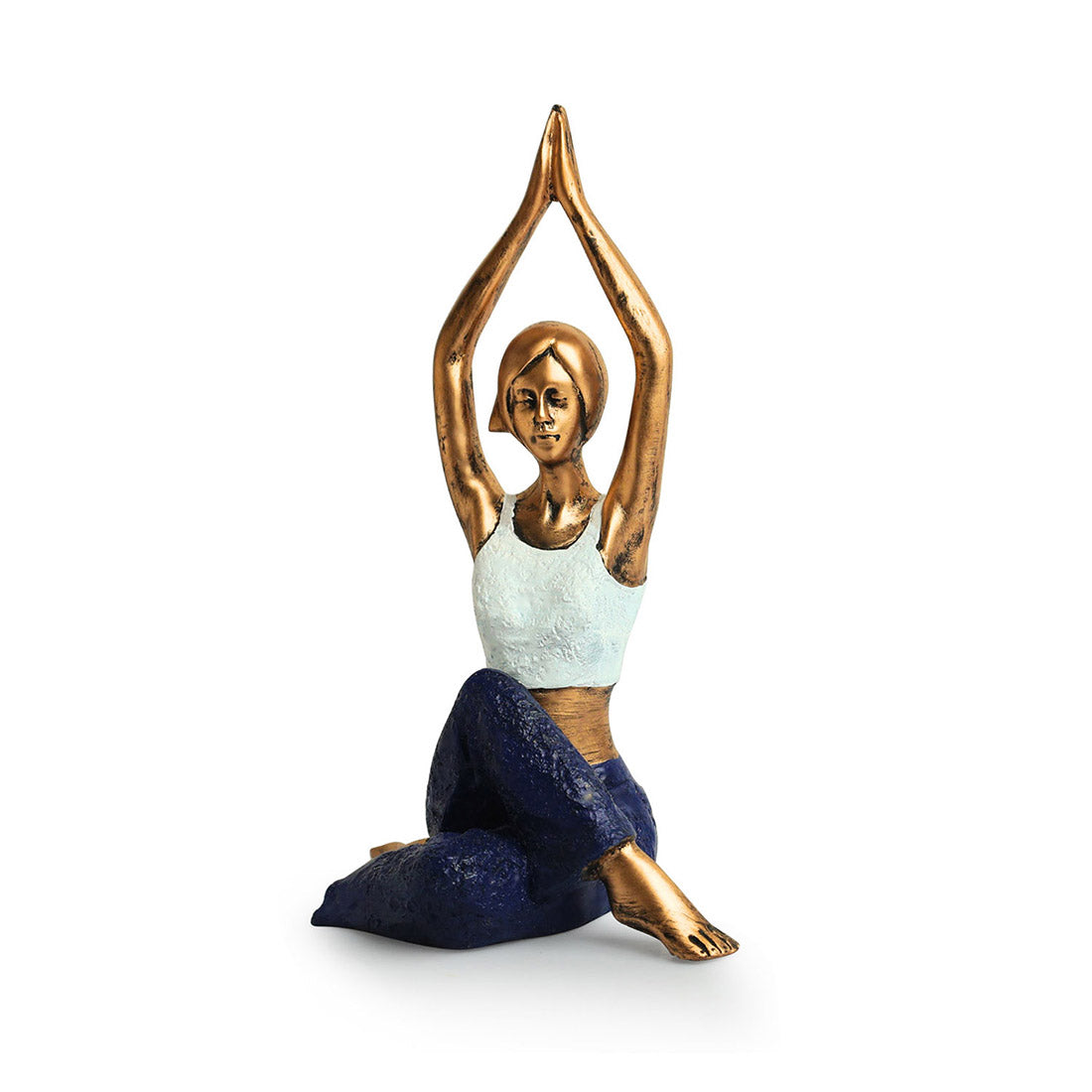 Yoga Lady' Modern Decorative Showpiece Statue (Resin, Handcrafted, 10.9 Inches)