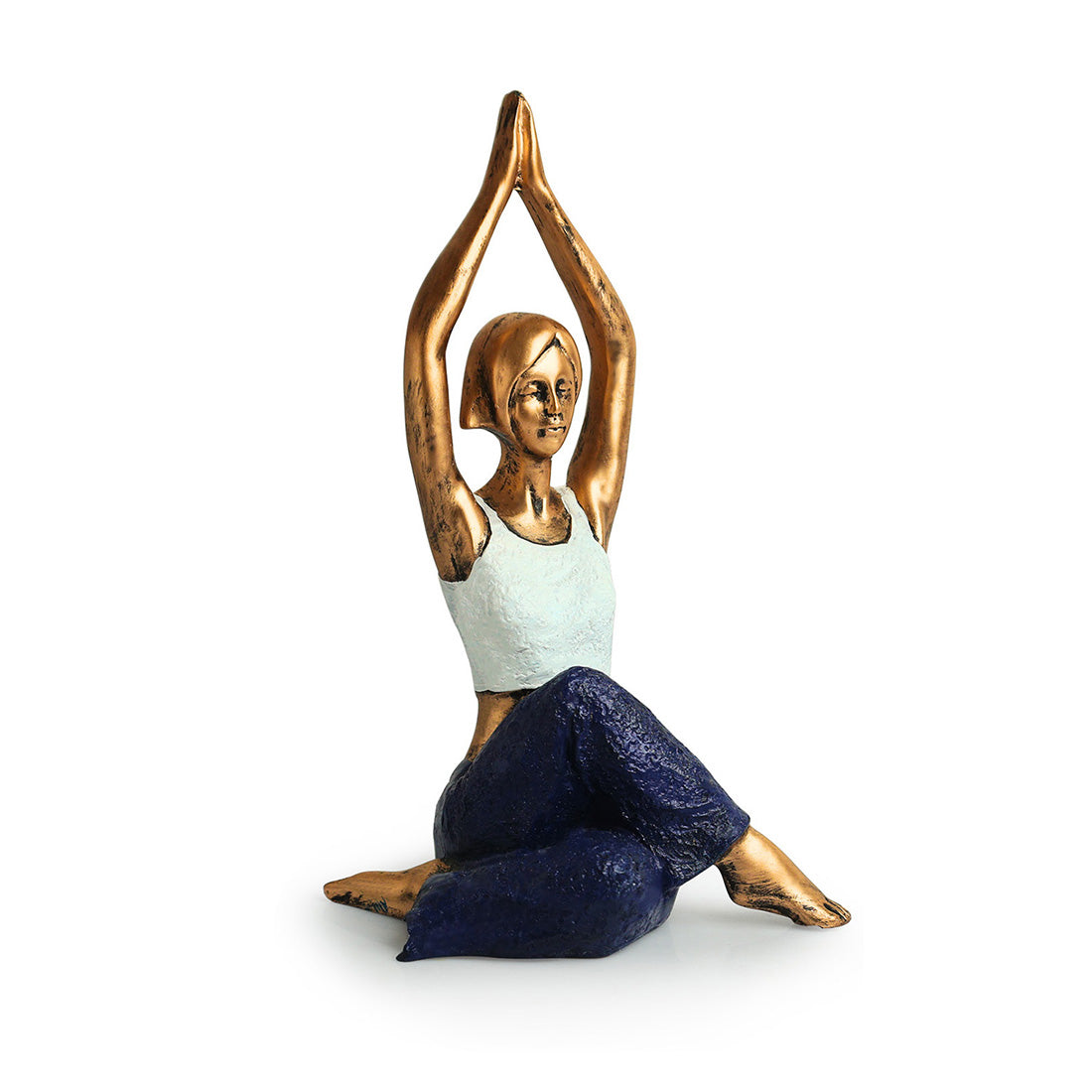 Yoga Lady' Modern Decorative Showpiece Statue (Resin, Handcrafted, 10.9 Inches)