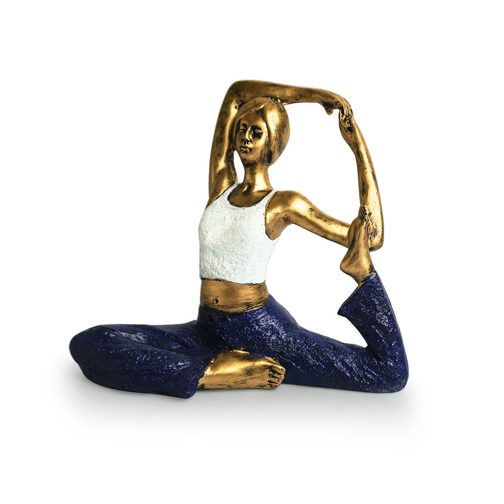 Yoga Lady' Modern Decorative Showpiece Statue (Resin, Handcrafted, 9.6 Inches)