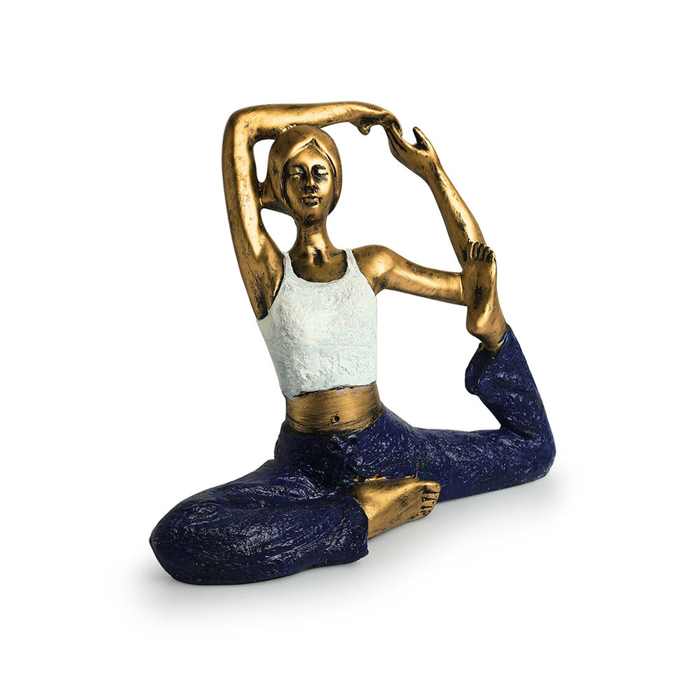 Yoga Lady' Modern Decorative Showpiece Statue (Resin, Handcrafted, 9.6 Inches)