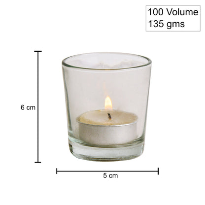 Transparent Glass Candle Holder Set – (Set of 2)