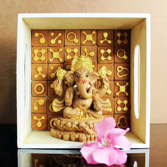 Handcrafted Terracotta Laxmi and Lord Ganesha Idol for Gifting