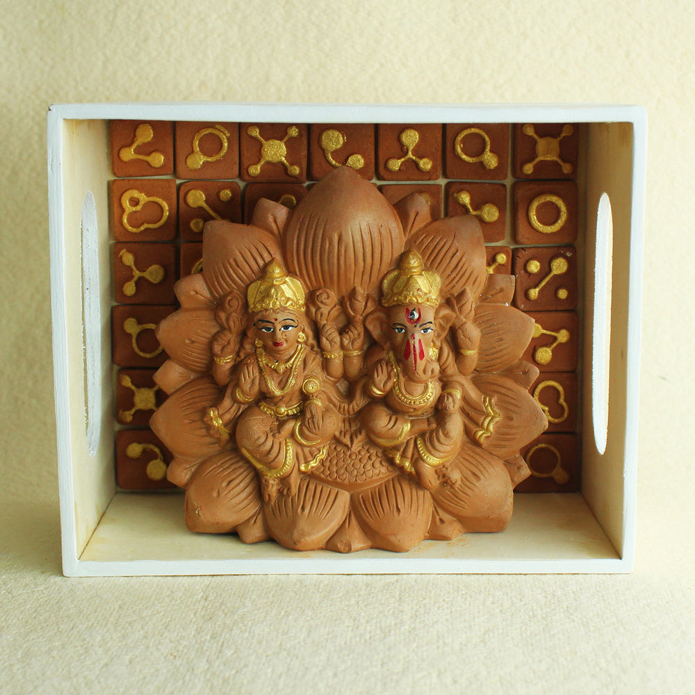 Terracotta Laxmi and Ganesha Idol 