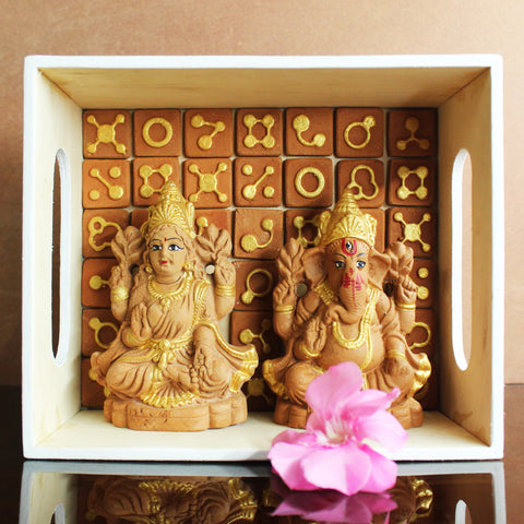 Terracotta Laxmi and Ganesha Idol 