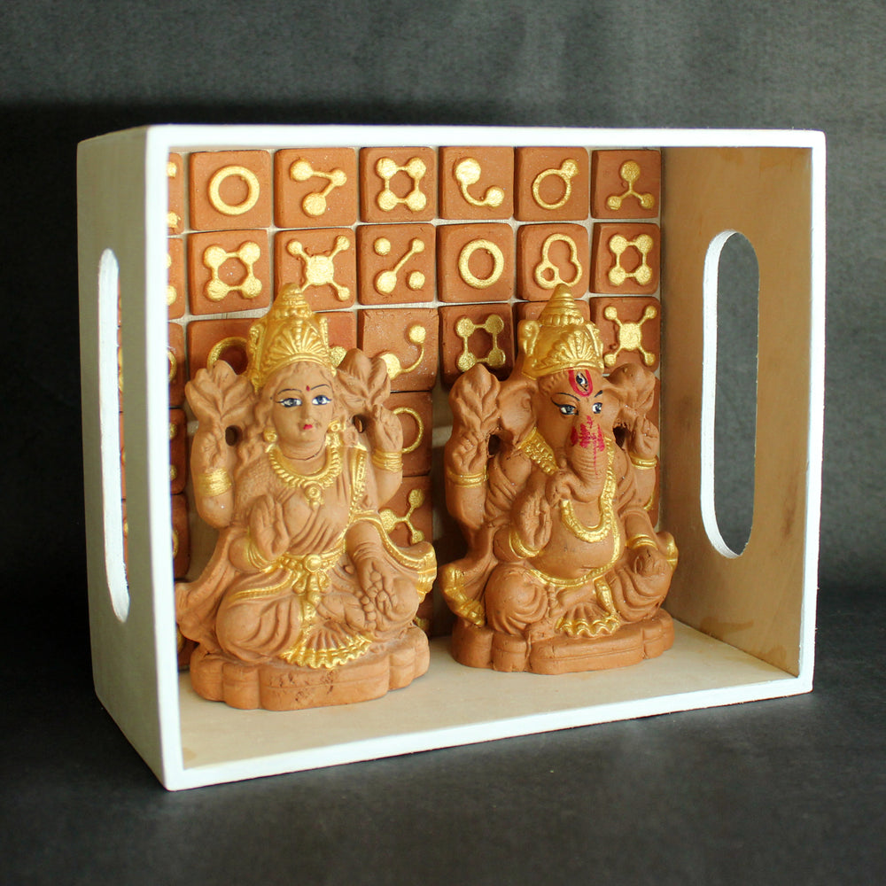 Terracotta Laxmi and Ganesha Idol 