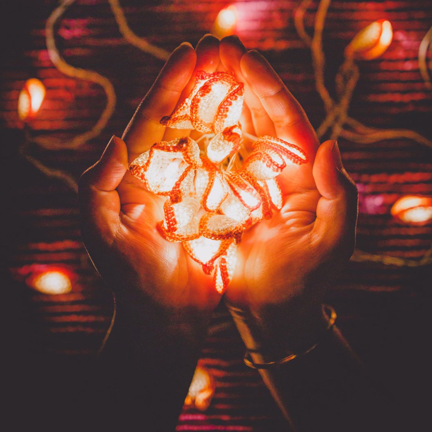 Lily Bougainvillea - Handmade Crochet LED String Light for Home Decor 03