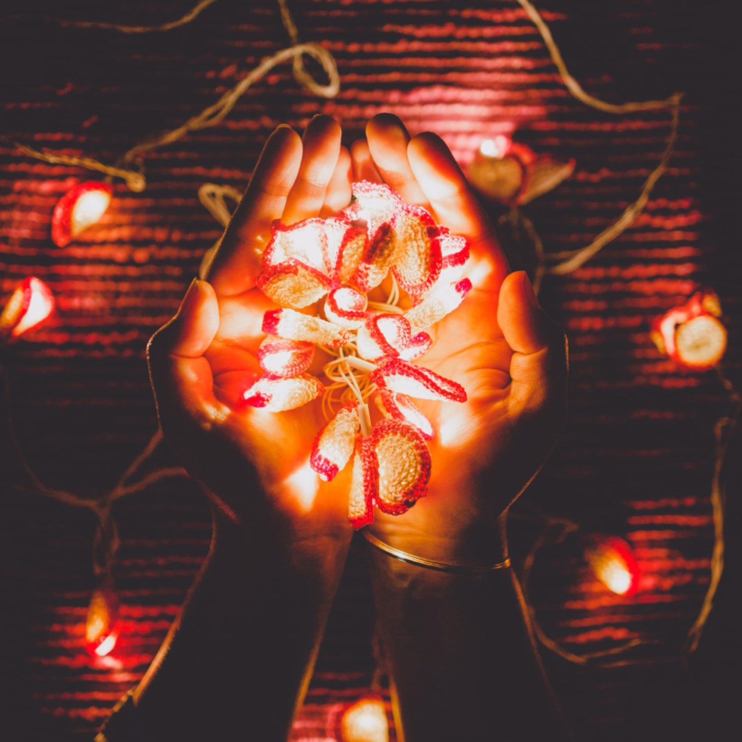 Lily Bougainvillea - Handmade Crochet LED String Light for Home Decor 01