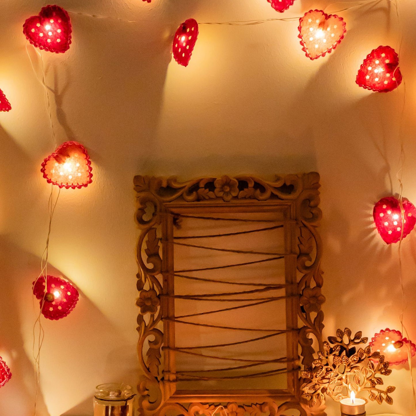 Heart - Handmade Crochet LED String Light for Home Decor 15