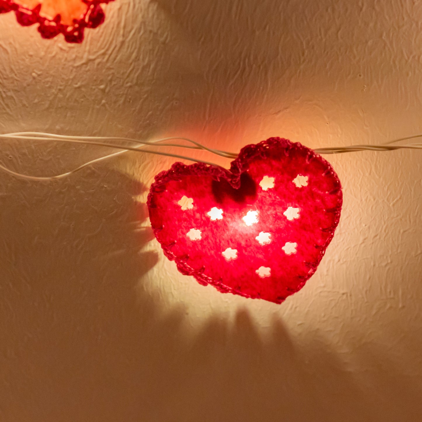 Heart - Handmade Crochet LED String Light for Home Decor 15