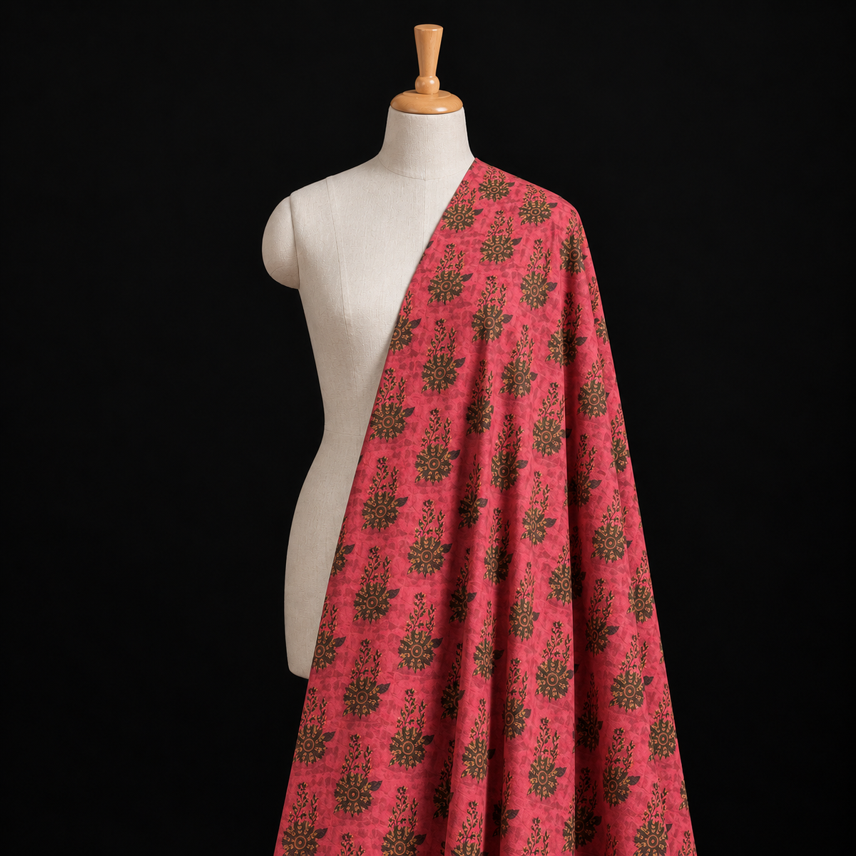Pomegranate Peel Hand Block Print Cotton Fabric 04