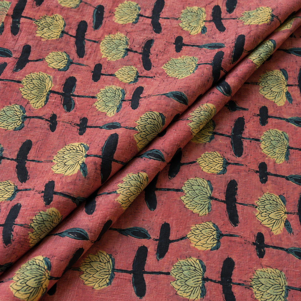 Pomegranate Peel Hand Block Print Cotton Fabric 03