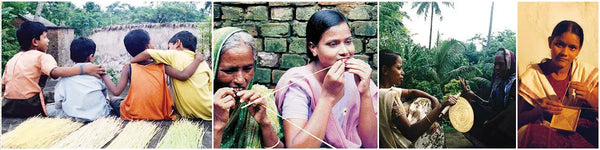 Beige - golden grass bangle set of 2