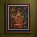 Srikalahasti Kalamkari Art Wall Hanging with Goddess Mata Motif by Ghanshyam Sarode (32 x 26 in) 07