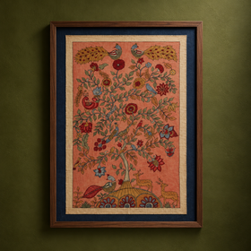 Srikalahasti kalamkari art wall hanging with tree of life