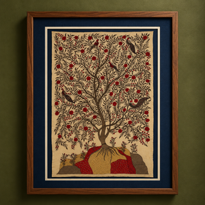 Srikalahasti Kalamkari Art Wall Hanging with Tree of life Motif by Ghanshyam Sarode (99 x 62 in) 21
