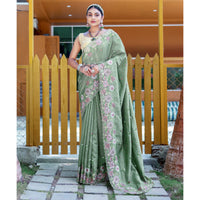 Apeksha Green Silk Handwork Saree