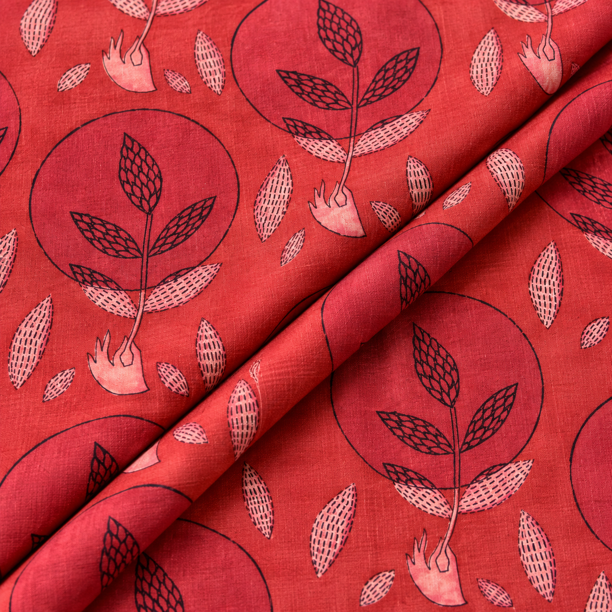 Pomegranate Peel Hand Block Print Cotton Fabric 02