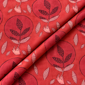 Pomegranate Peel Hand Block Print Cotton Fabric 02