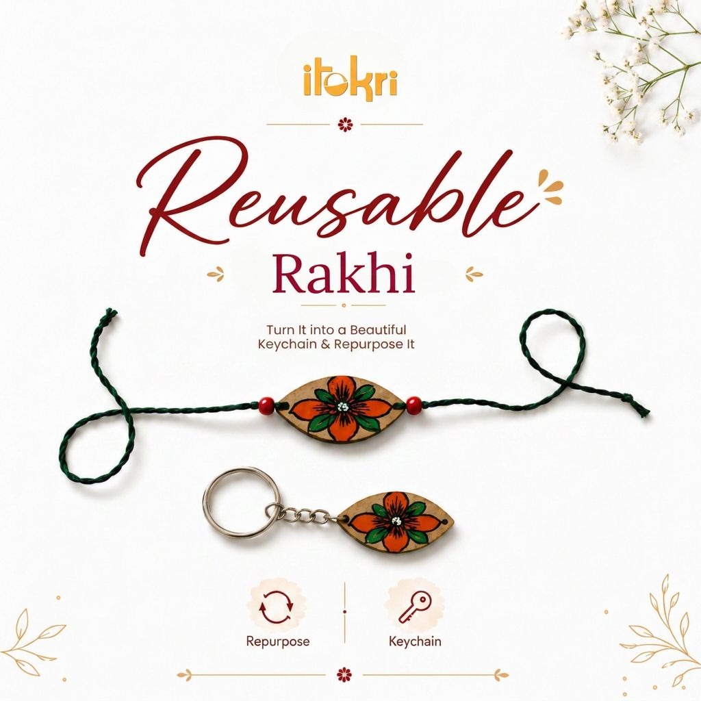 Bear - Reusable Handpainted Wooden Rakhi for Kids 09