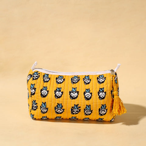  Handmade Cotton Fabric Quilted Utility Pouch With Tassel 