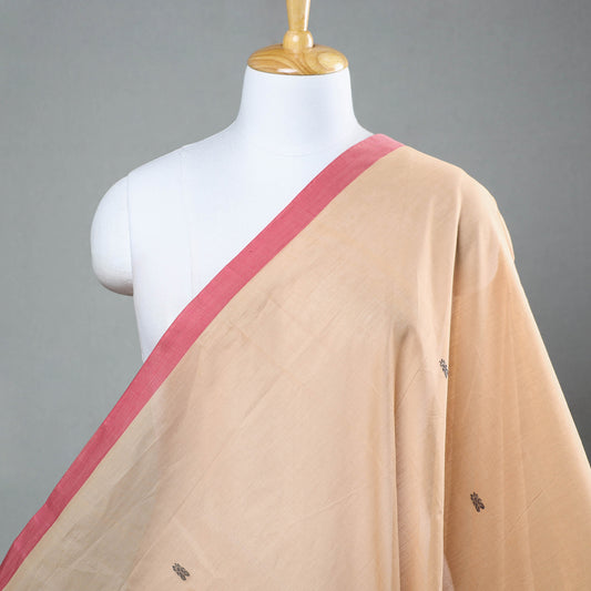 Brown - Kanchipuram Cotton Fabric with One Side Thread Border