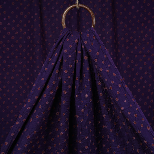 Dark Purple Kutch Bandhani Tie-Dye Mul Cotton Fabric 07