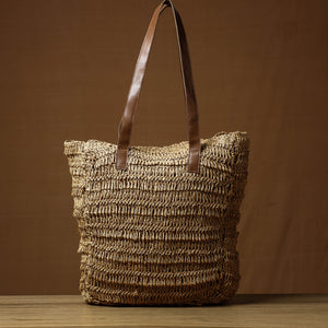 Beige - Handcrafted Multipurpose Raffia Shoulder Bag