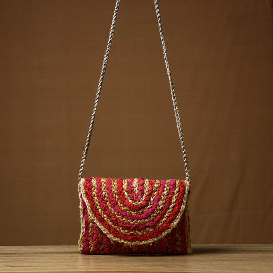 Red - Handcrafted Multipurpose Jute Sling Bag